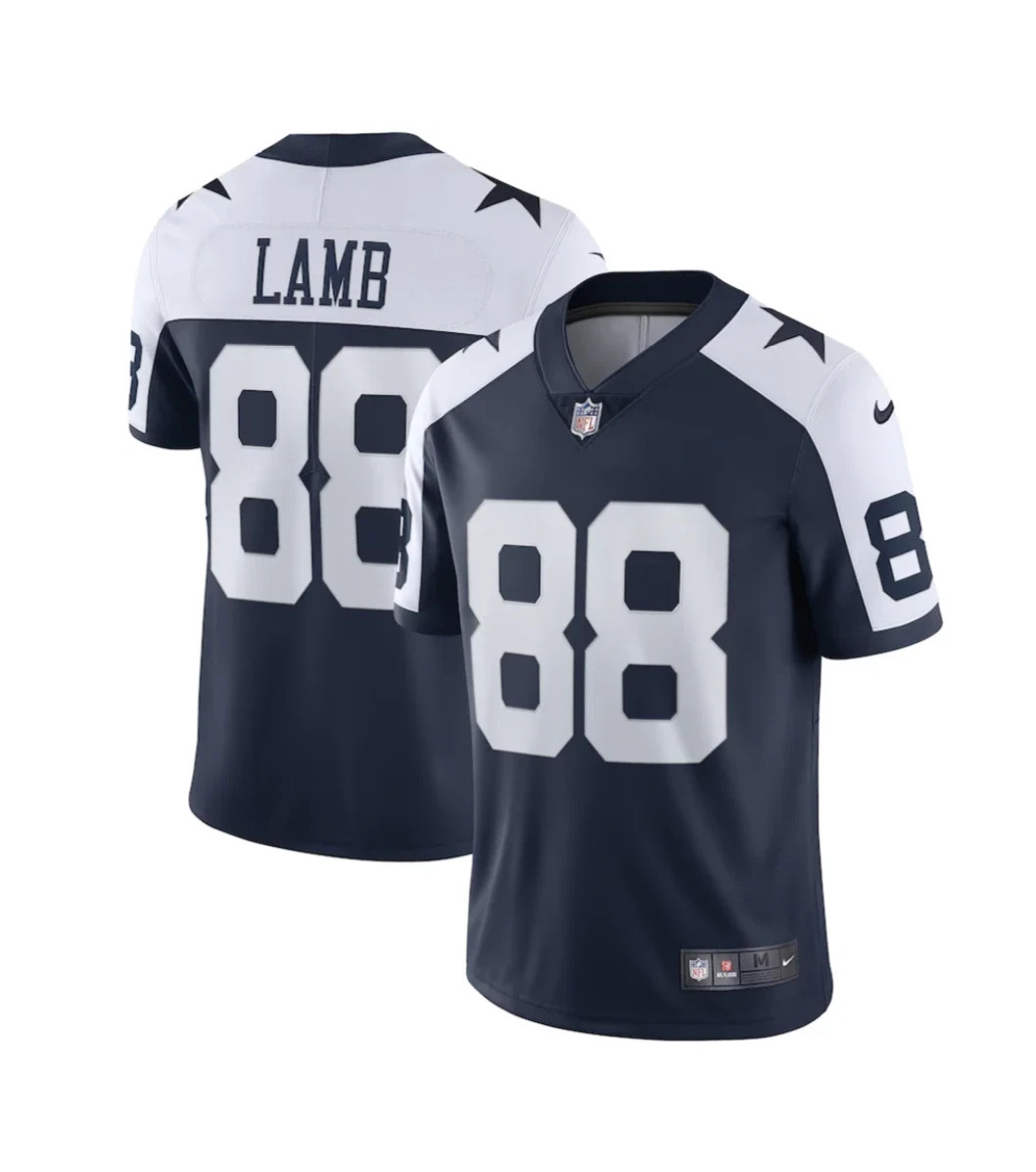 Dallas Cowboys Jersey Mens Navy NFL Football CeeDee Lamb Nike NEW Throwback