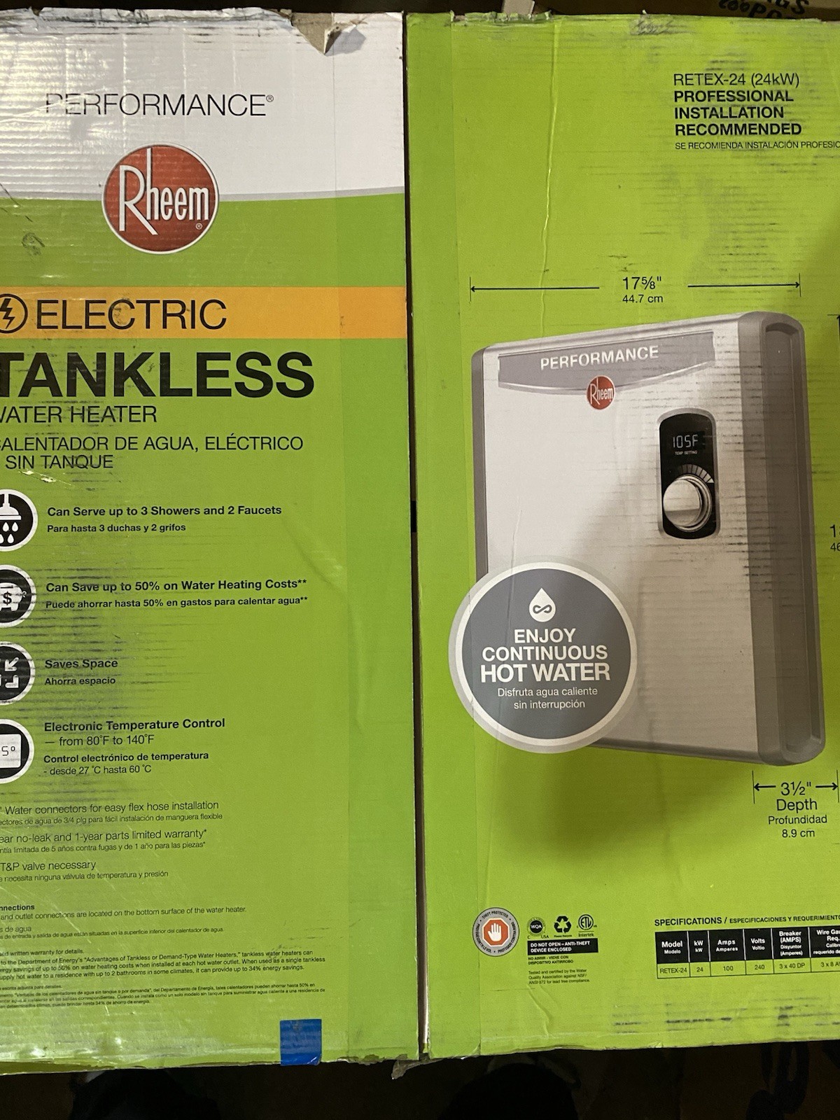 Rheem RETEX-24 Tankless Electric Water Heater Rheem RETEX-24 Tankless Electric Water Heater