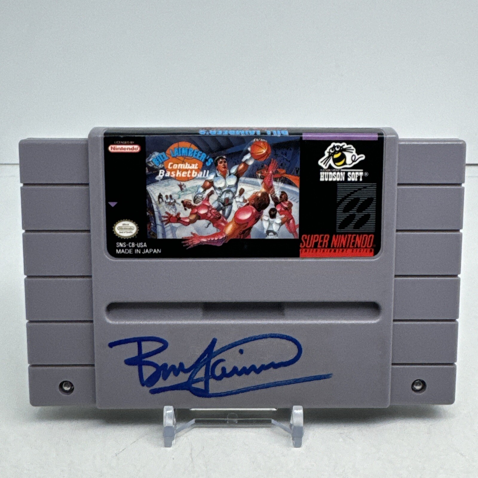 Bill Laimbeer Combat Basketball (1991) Cartridge SIGNED Beckett Detroit Pistons