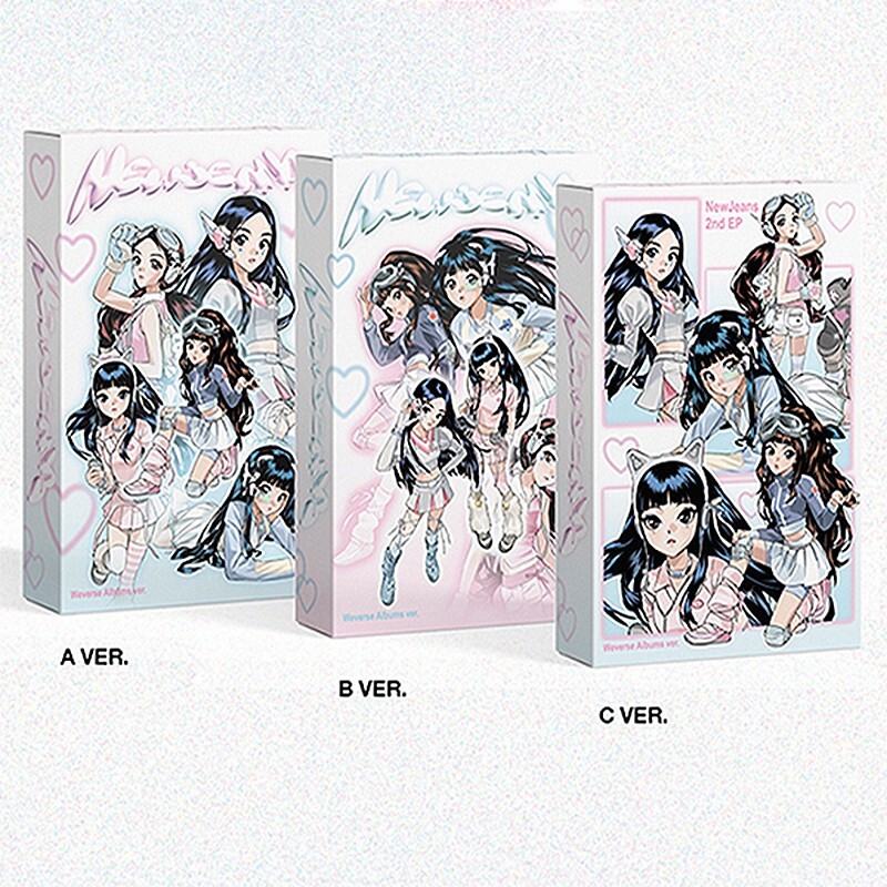 NEWJEANS GET UP 2nd Album WEVERSE 3 Ver SET/3 QR Card+3 Book+30 Photo Card+GIFT