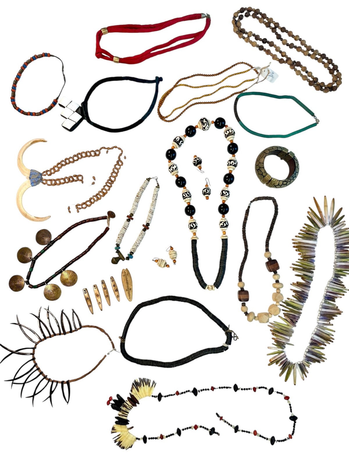 Lot of Vintage African Tribal Jewelry Necklaces Beads Earrings Bracelet 26 Pcs
