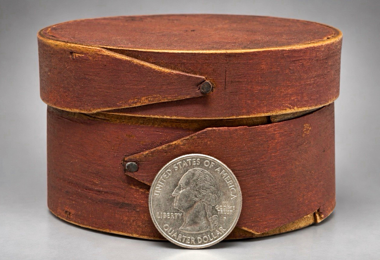 Early Antique Miniature Pantry Box Dry Red Paint Early Antique Miniature Pantry Box Dry Red Paint