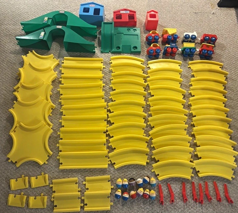 Vintage Little Tikes Creative Roadway & Creative Railway Combination Set w. Tots