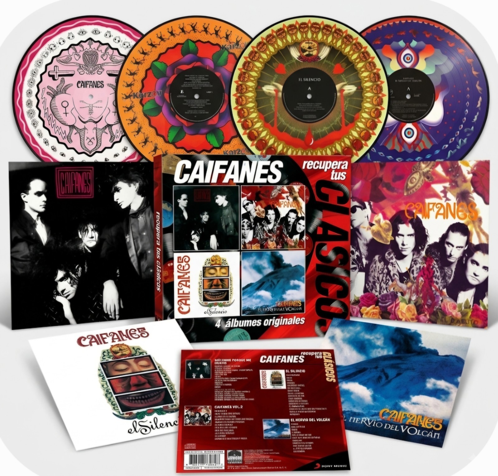 Caifanes 4 LPs Vinyls Y 4 CDs Paquete Para Coleccionestas Free USA Shipping 