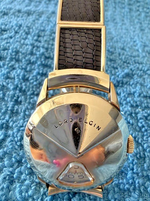 VINTAGE LORD ELGIN CHEVRON JUMP HOUR WATCH 1950\'S VINTAGE LORD ELGIN CHEVRON JUMP HOUR WATCH 1950\'S