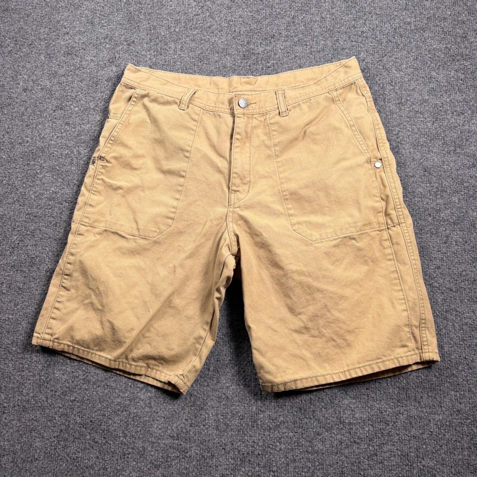 Patagonia Canvas Utility Shorts Mens 34 Tan Organic Cotton Rugged Hiking Work