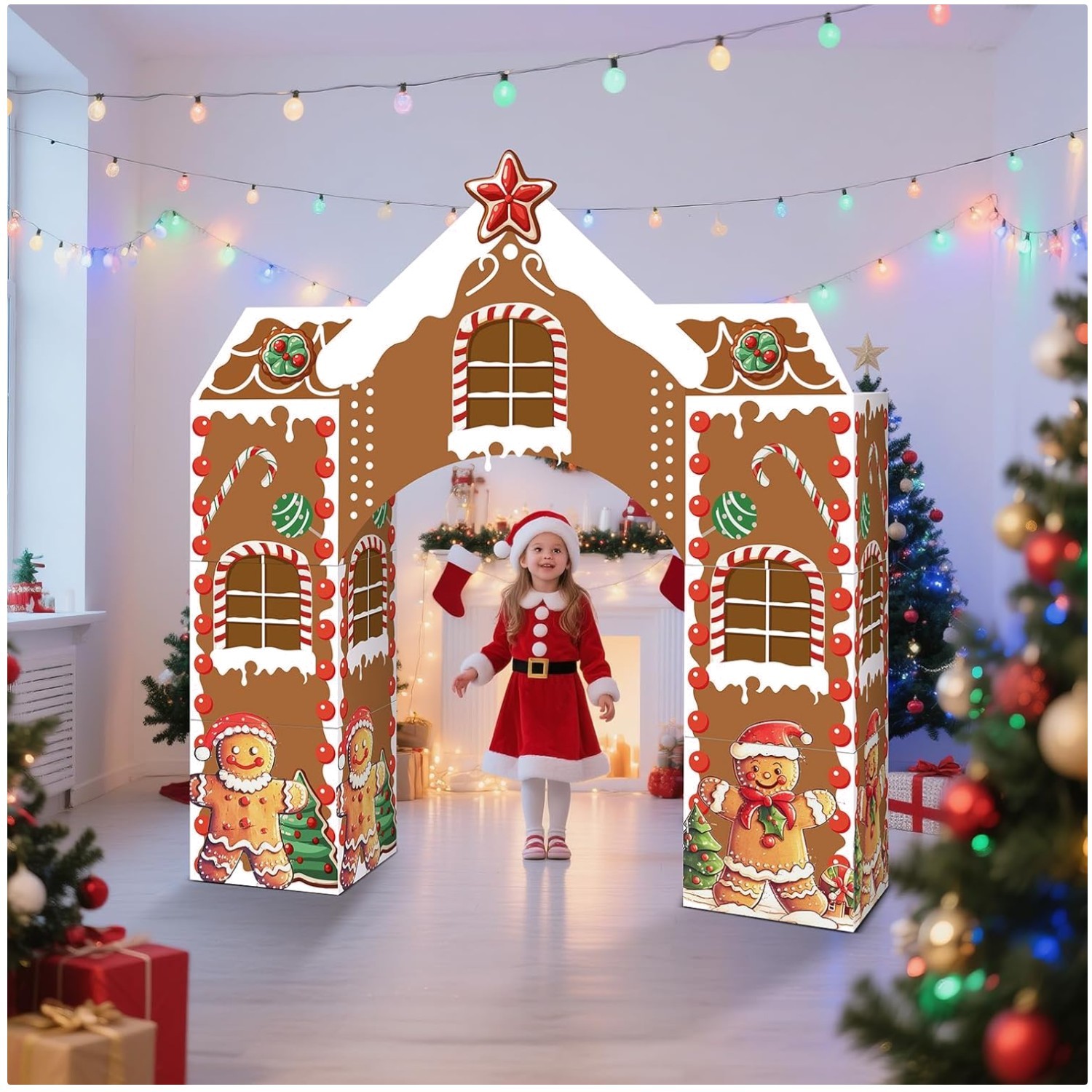 Christmas Gingerbread House Set - 7 Pcs Party Decor\\]