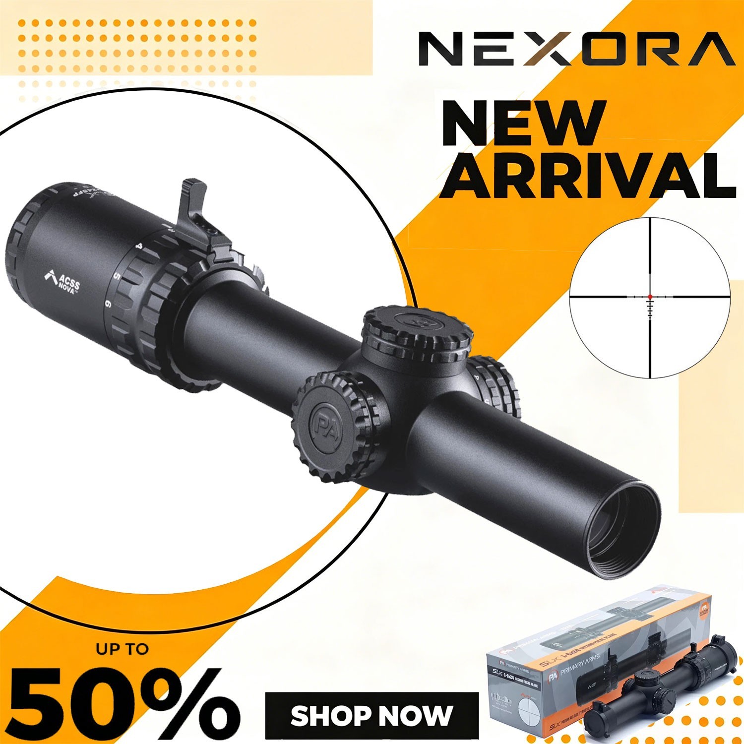 Primary Arms SLX 1-6X24S NOVA 6x24mm ACSS Nova SFP Scope Black