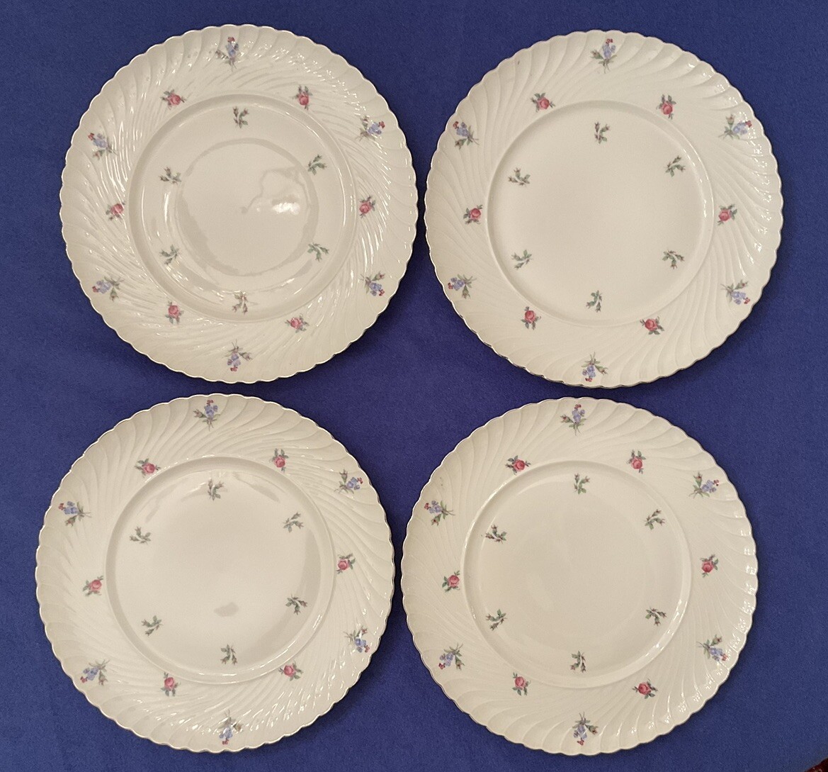 Royal Tettau 1794 Germany “Dresden Flowers” 4 Dinner Plates 10” Diameter Royal Tettau 1794 Germany “Dresden Flowers” 4 Dinner Plates 10” Diameter