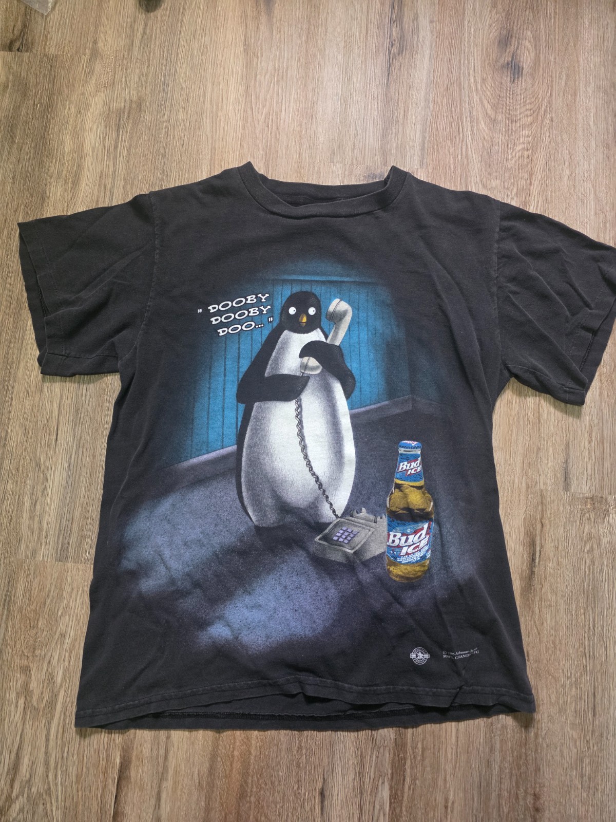 Vintage Budweiser Bud Ice Dooby Dooby Doo Penguin Shirt M medium