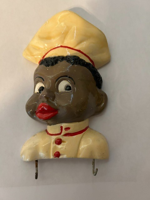 vintage 1960,s African Chef Chalkware Kitchen hanger