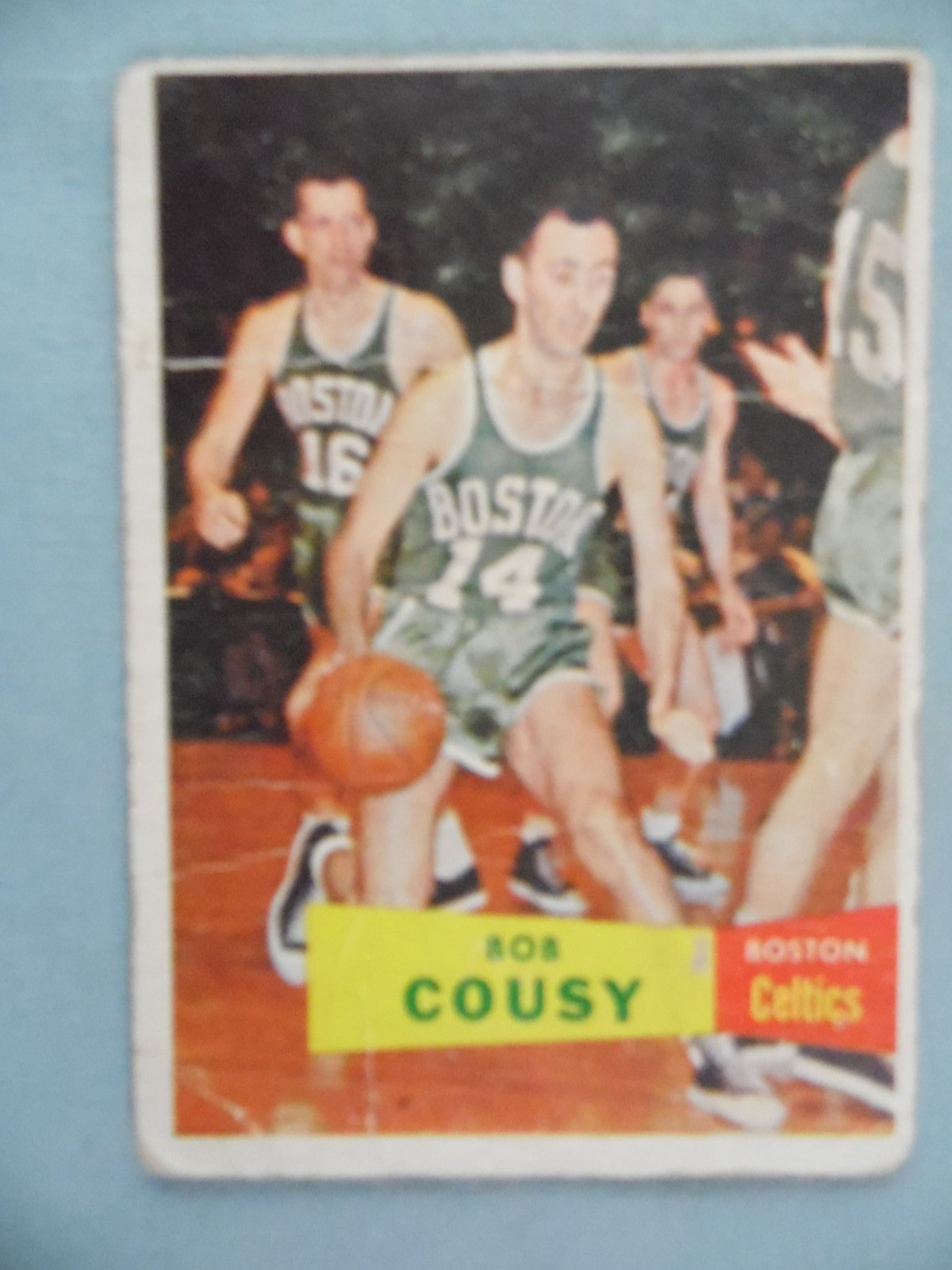 1957-58 Topps Bob Cousy Boston Celtics Rookie Card (RC) #17 LOW GRADE 1957-58 Topps Bob Cousy Boston Celtics Rookie Card (RC) #17 LOW GRADE