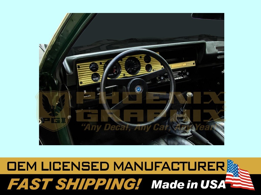 1975 1976 Cosworth Vega Instrument Panel Dash Bezel Decal (Gold)