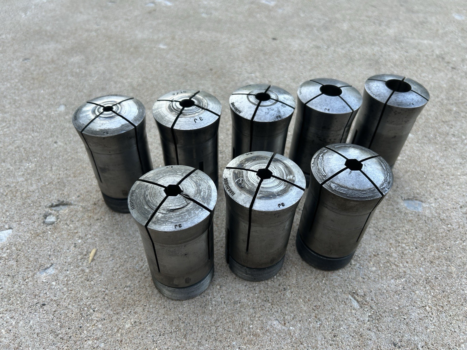 Hardinge 3J Collet Lot of 8 Round & Hex Collets 5/16 7/16 1/2 3/4 7/8 USA