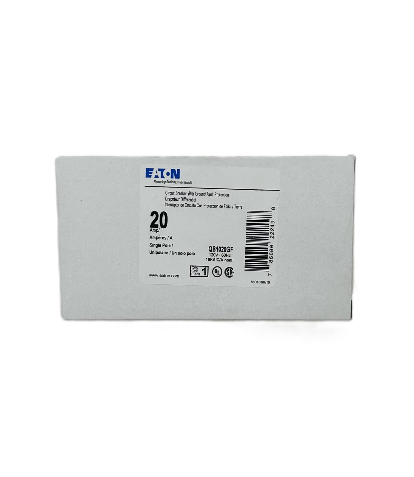 New Eaton QB1020GF Circuit Breaker GFCI 20A 1-Pole 120V