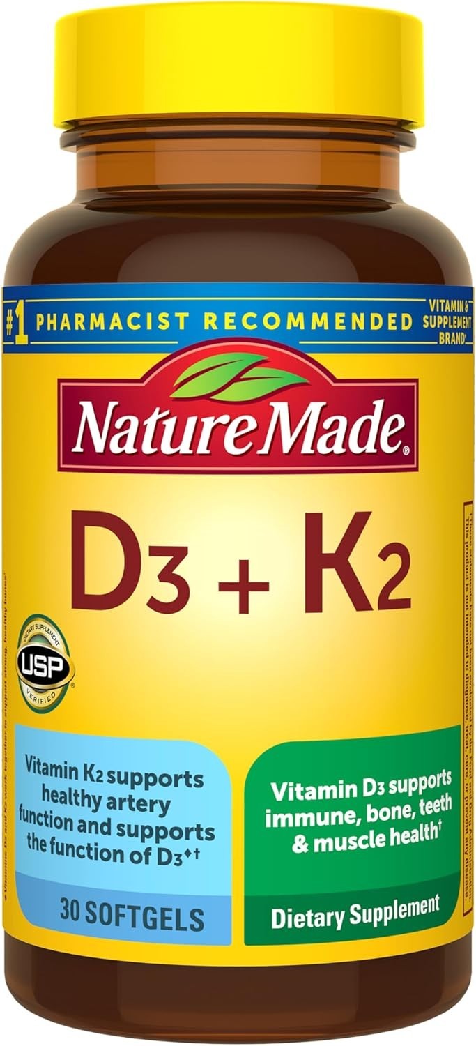 Nature Made Vitamin D3 K2, 5000 Iu (125 Mcg) Vitamin D, Dietary Supplement for B Nature Made Vitamin D3 K2, 5000 Iu (125 Mcg) Vitamin D, Dietary Supplement for B