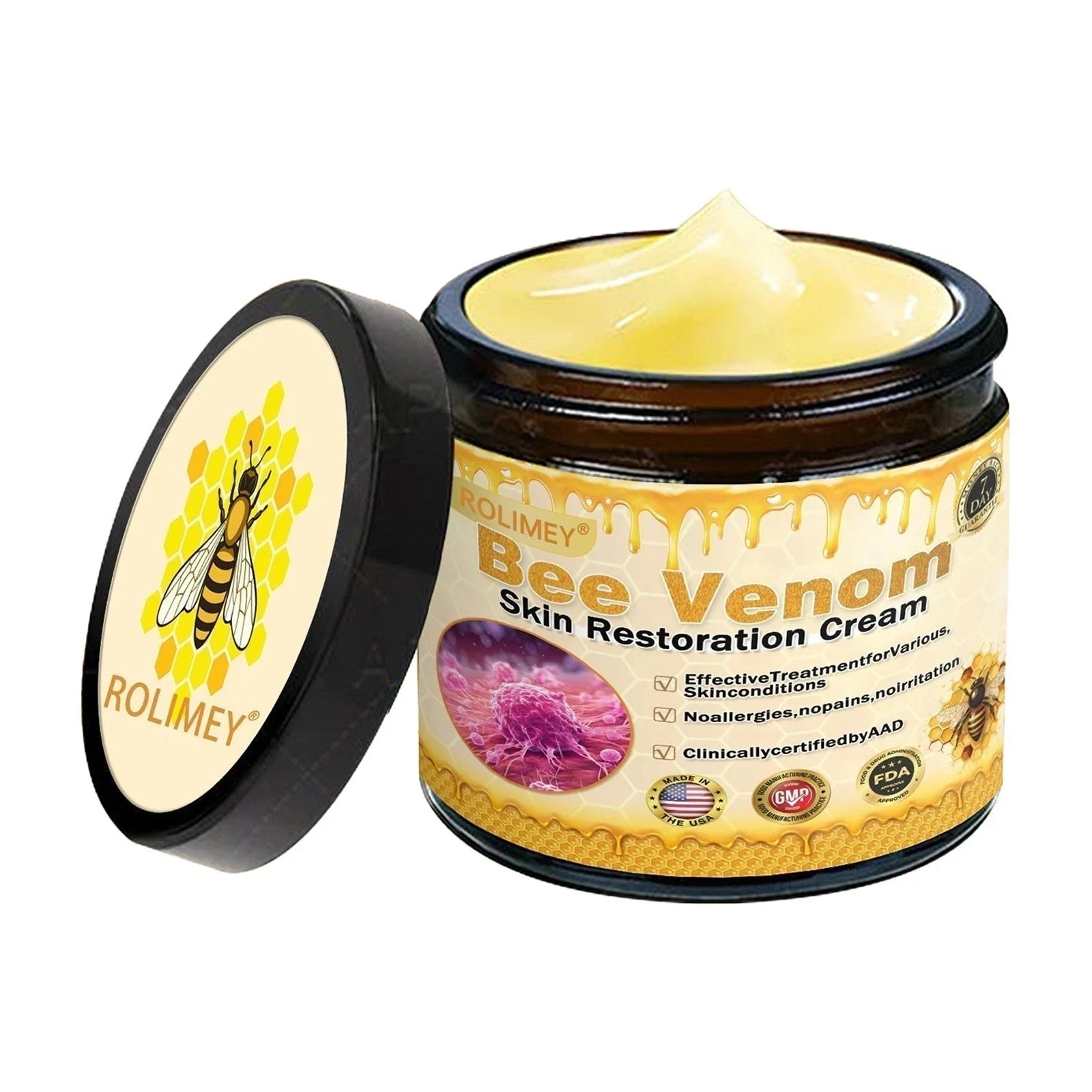 ROLIMEY Bee Venom Cream Skin Restoration & Elasticity Care Treatment