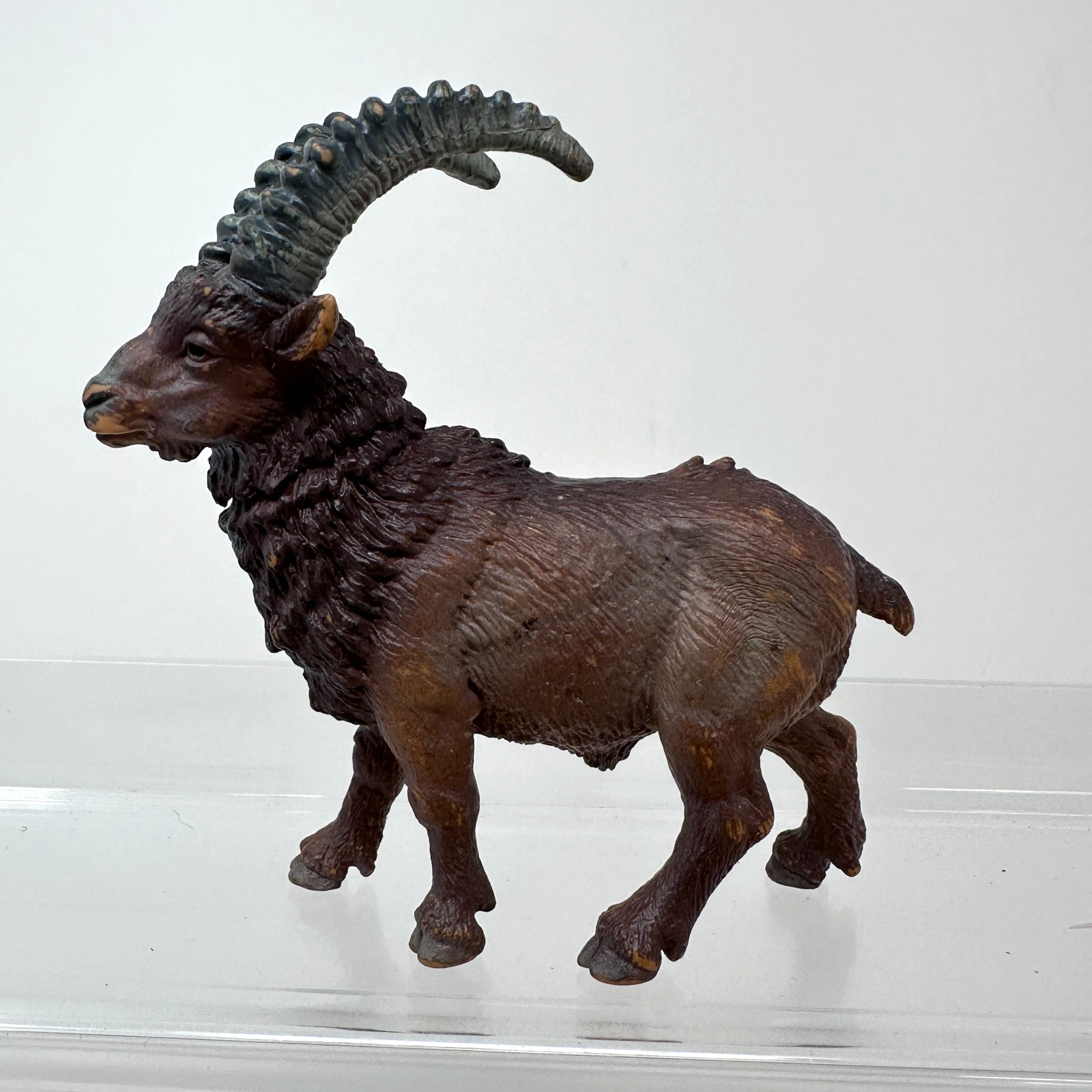 Schleich Ibex Figure Brown Large Horn Wildlife Safari Animal Figurine 3\