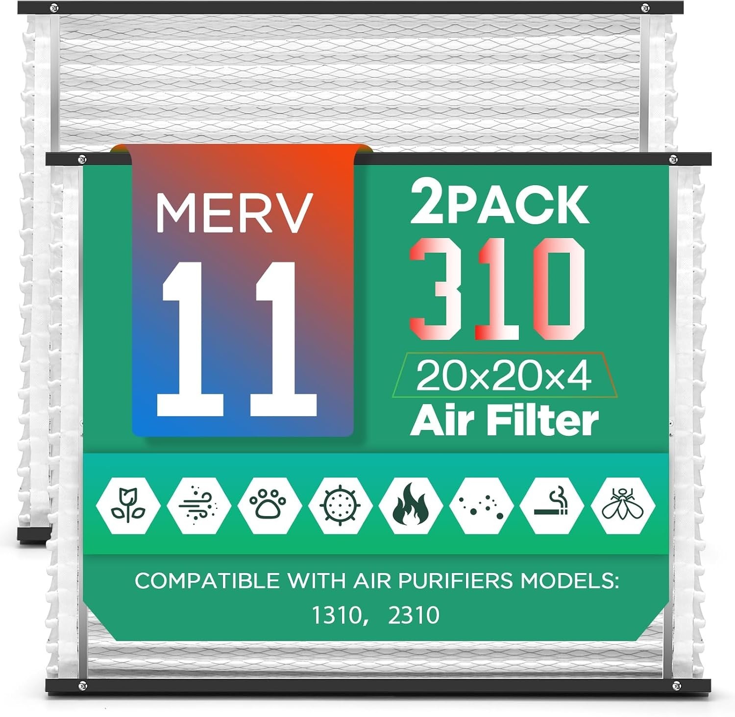 310 Air Filter MERV 11 Replacement Filter Compatible with Aprilaire 2Pk (501) 310 Air Filter MERV 11 Replacement Filter Compatible with Aprilaire 2Pk (501)
