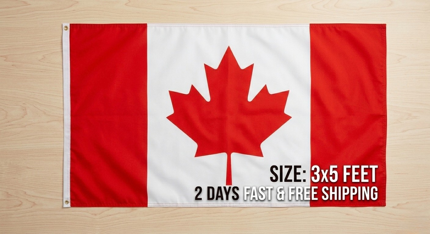 Canada Flag - 3x5 Feet - Fifa World Cup 2026, High Quality, 2 days 