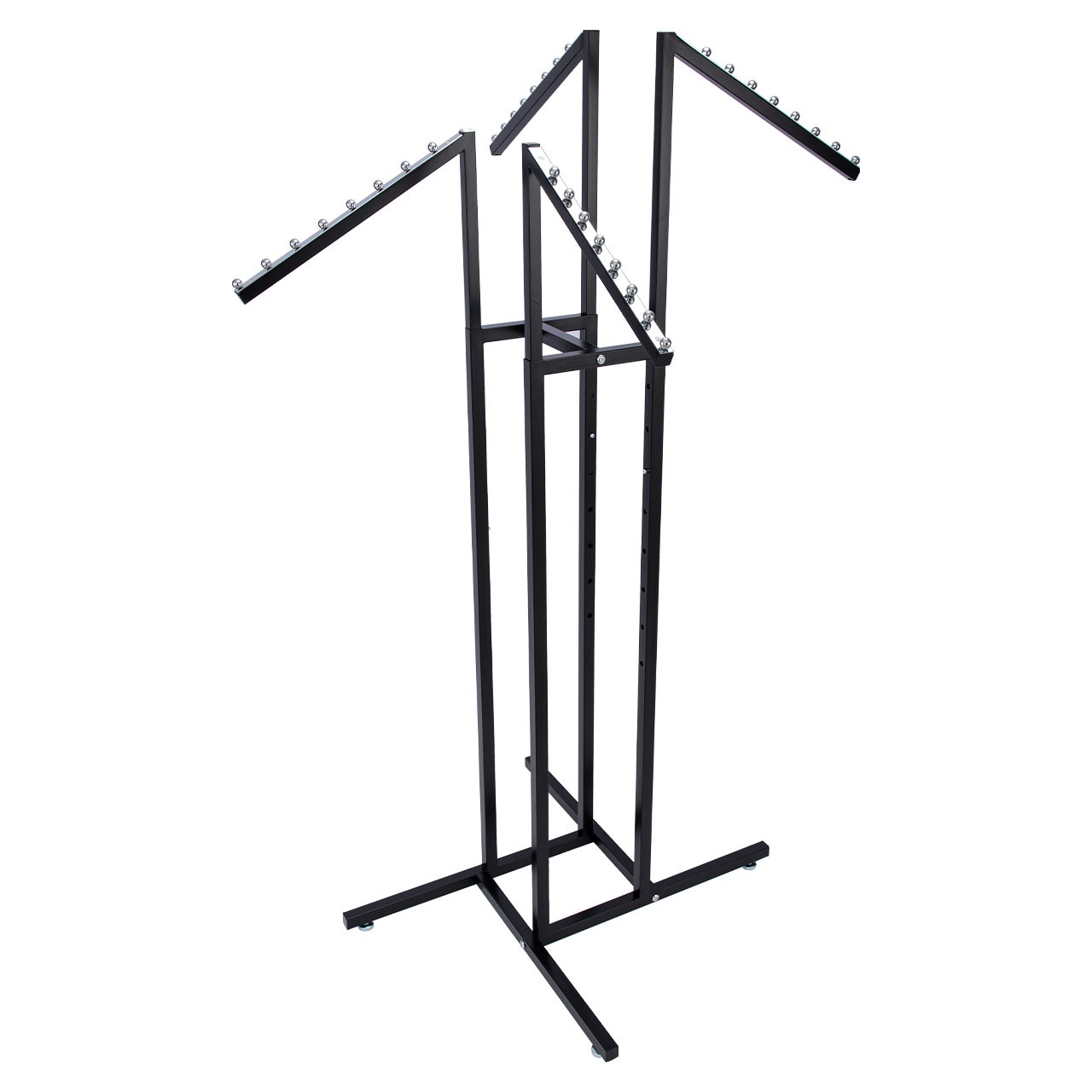 SSWBasics Black 4 Way Adjustable Clothing Rack with Slanted Arms SSWBasics Black 4 Way Adjustable Clothing Rack with Slanted Arms