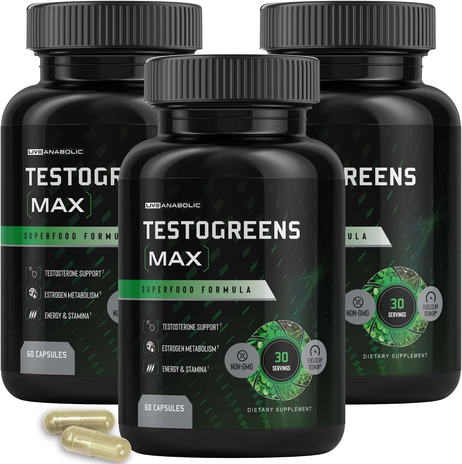 TestoGreens Max Men's Greens Supplement, Hormone Support