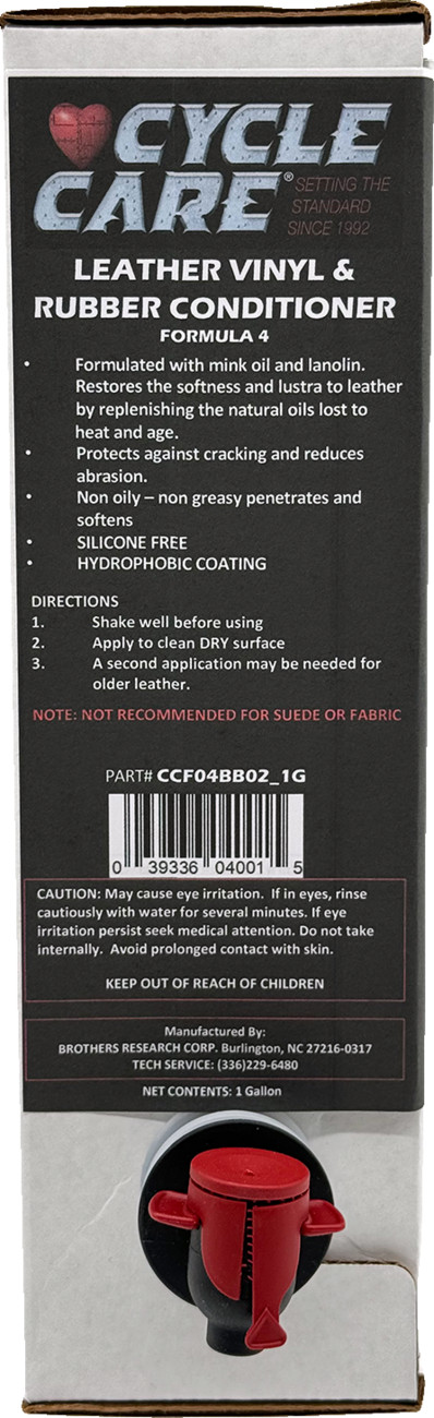 Cycle Care Formula 4 Leather Vinyl Rubber Conditioner 1 Gal
