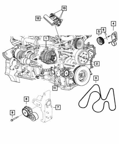 Genuine Mopar 2007-2010 Dodge Ram 1500 Front Engine Alternator 56028732AC
