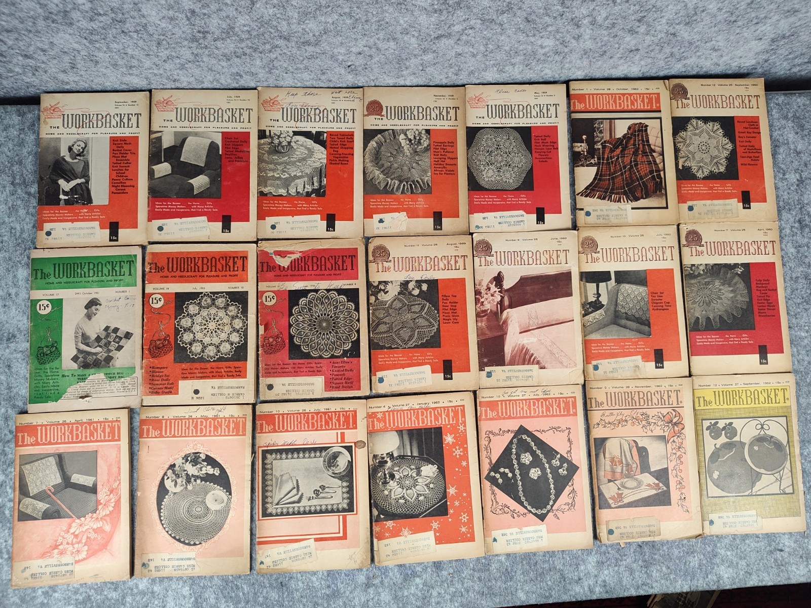 Vintage The Workbasket Magazine Collection 1951-1962 Home Needlecraft Lot of 21