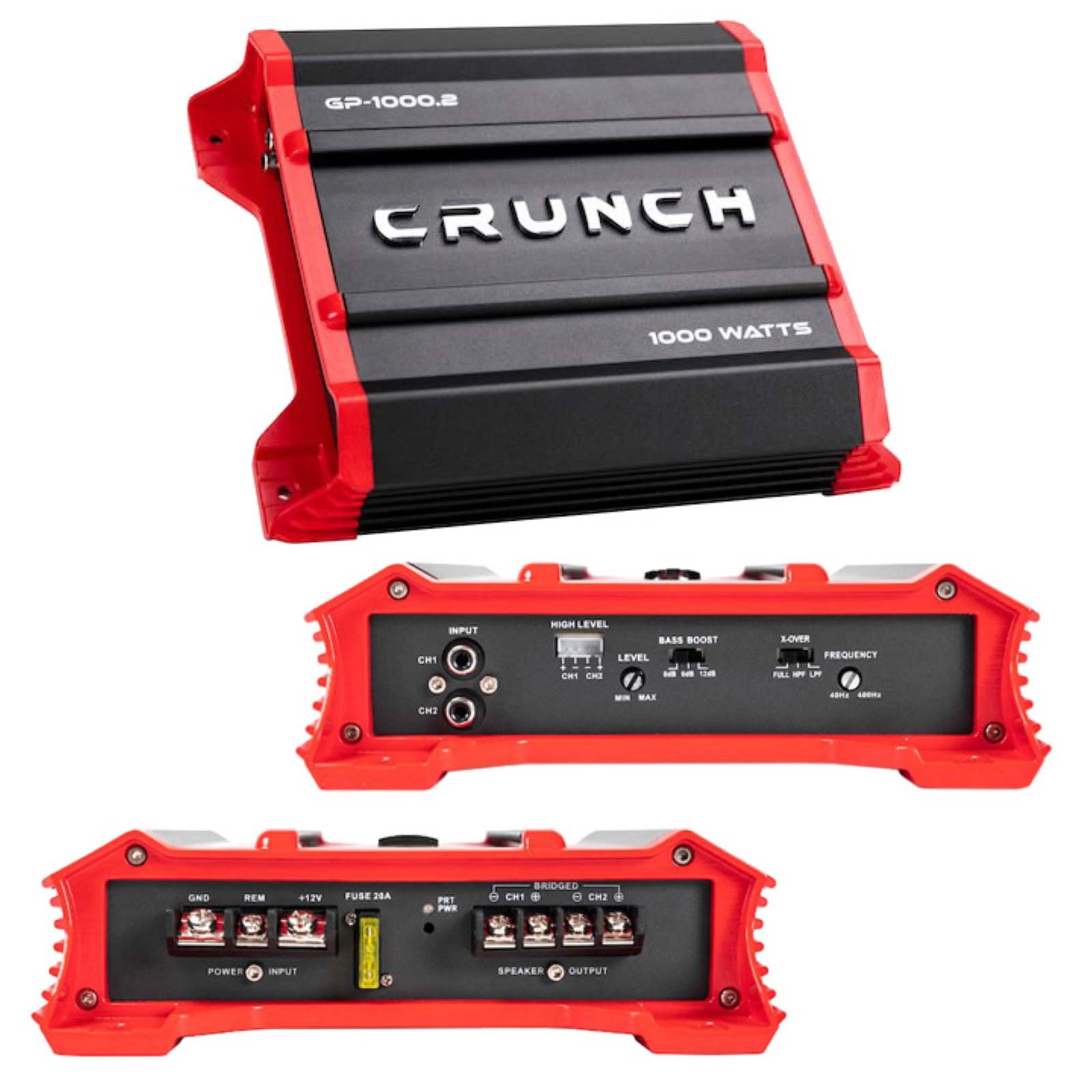 Crunch GP-1000.2 Ground Pounder 1000 Watt 2-Channel Amplifier Car Stereo Amp