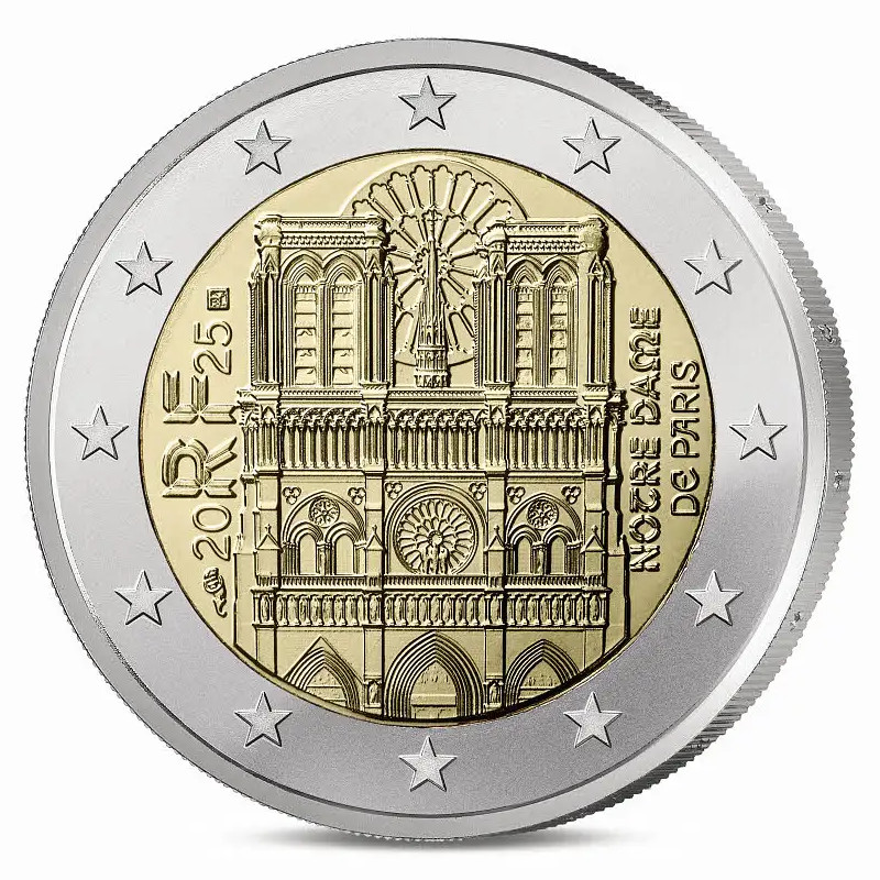 2025 France € 2 Euro Uncirculated UNC Coin - Notre Dame de Paris