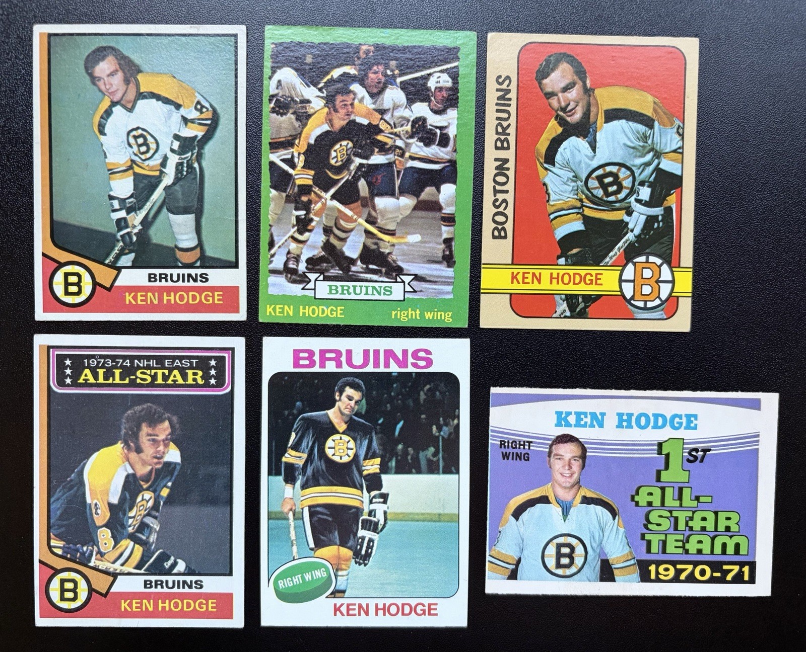Ken Hodge 1971 Opc 72-76 Topps #128 - Boston Bruins Lot Of 6 Excellent Ken Hodge 1971 Opc 72-76 Topps #128 - Boston Bruins Lot Of 6 Excellent