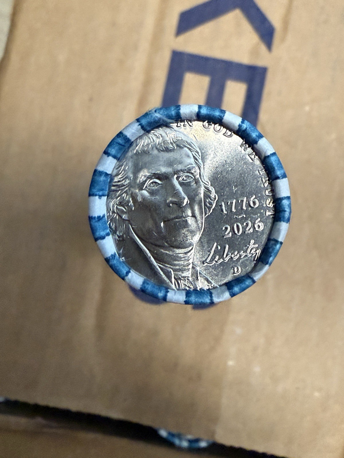 1776-2026 Semiquintennial Jefferson Nickel Rolls (D) Mint, Bank Rolls Unsearched 1776-2026 Semiquintennial Jefferson Nickel Rolls (D) Mint, Bank Rolls Unsearched