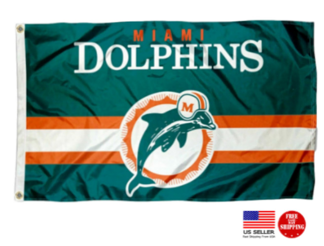 Dolphins Man Cave FLAG 3X5 Miami 3 x 5 Banner Football USA Tailgating New Flags