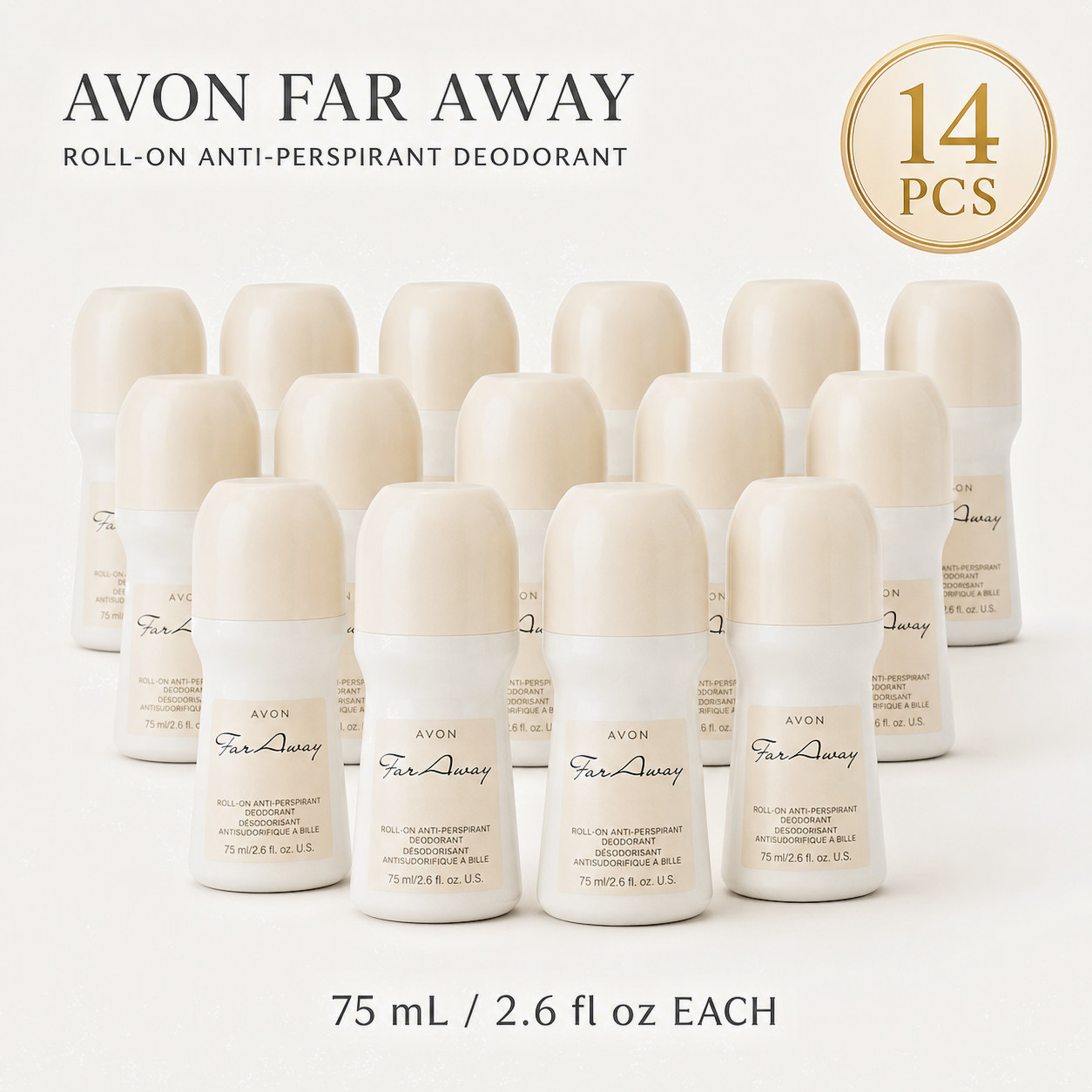 12+2 FREE Avon FAR AWAY Roll-on Deodorant 2.6fl.oz 12+2 FREE Avon FAR AWAY Roll-on Deodorant 2.6fl.oz
