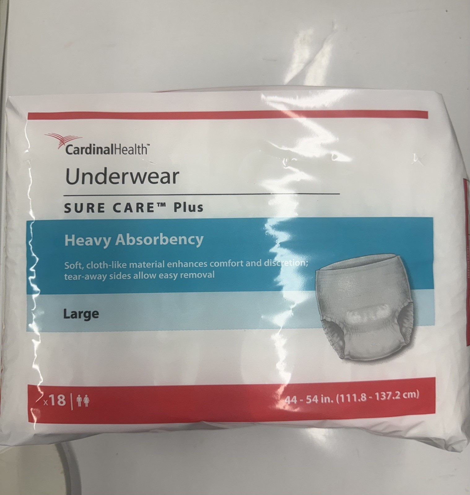 72 Cardinal Covidien Sure Care 1615A Adult Unisex Disposable Pull On Underwear L 72 Cardinal Covidien Sure Care 1615A Adult Unisex Disposable Pull On Underwear L