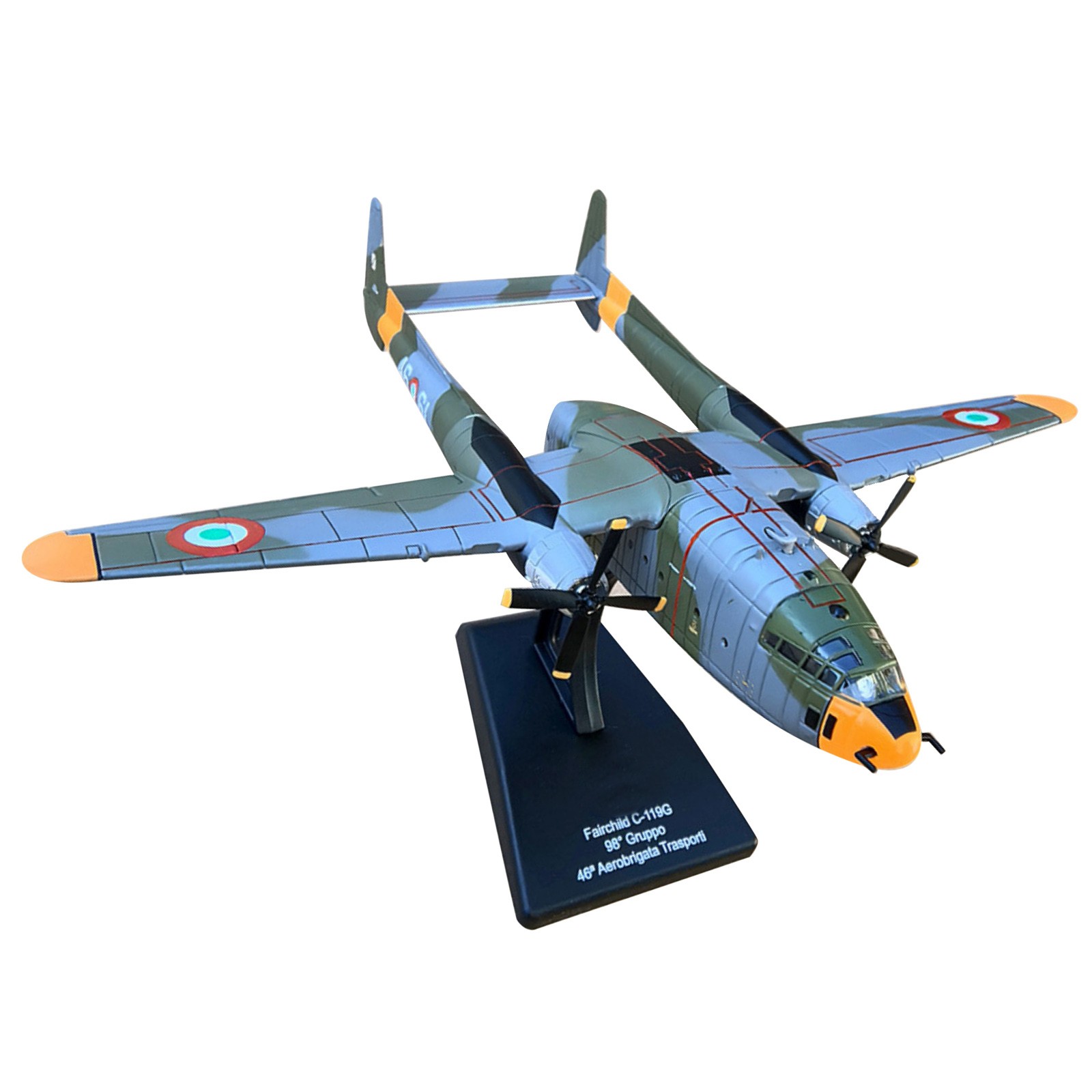 US Fairchild C-119G Transport Aircraft 1:200 Scale Model Flying Boxcar Stand