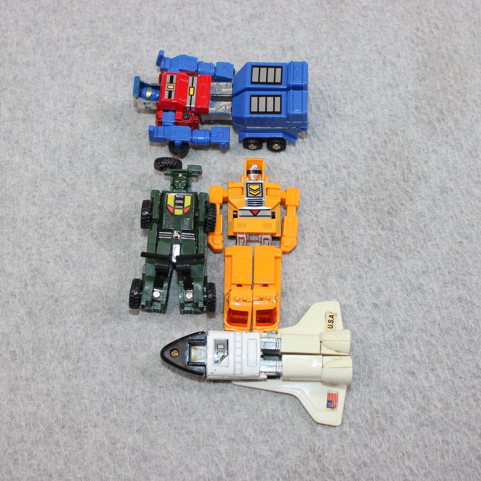 Vintage Gobots Bandai Transforming Robots Semi Truck Jeep Shuttle Army 1983 x 4