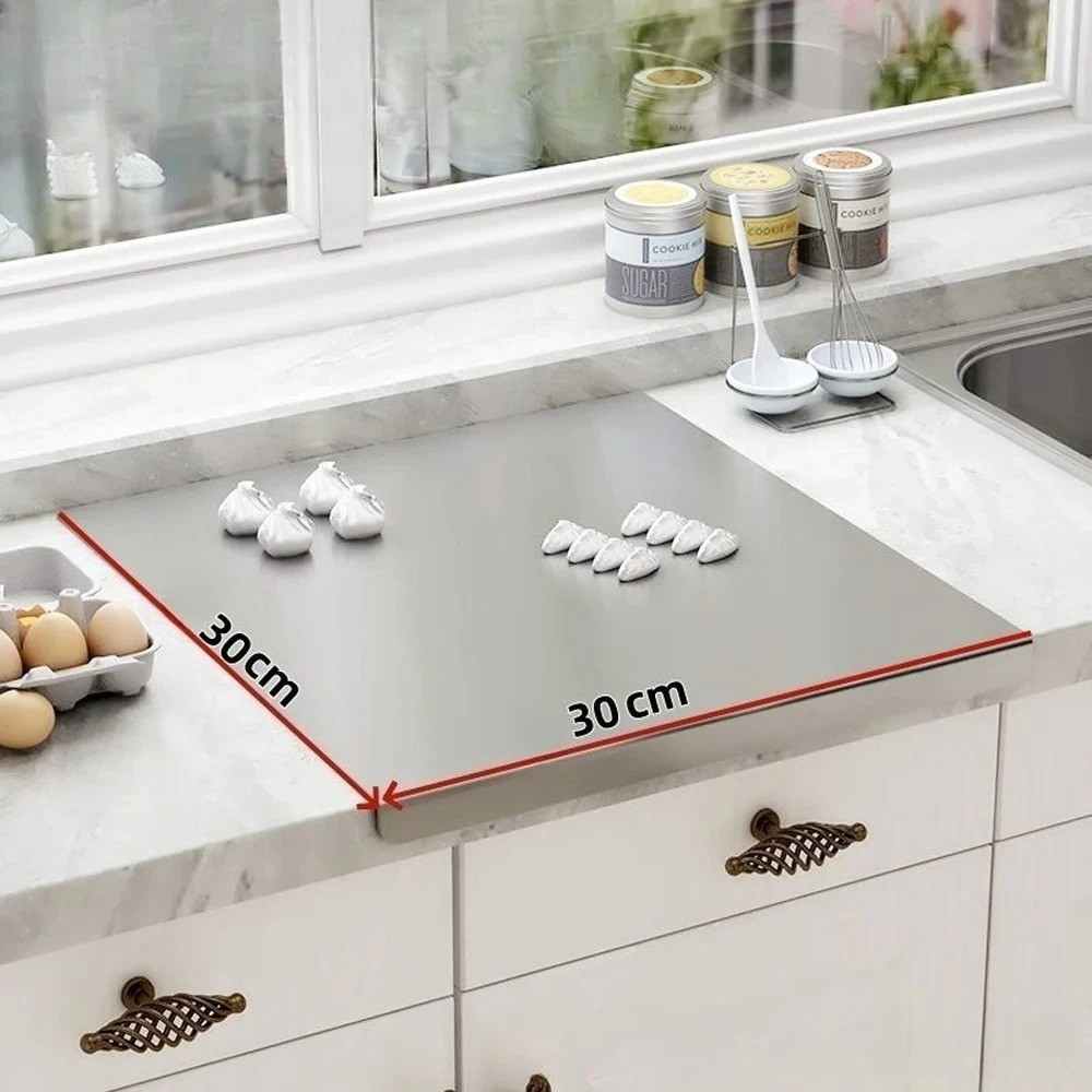 304 Stainless Steel Chopping Board Large with Lip Non Slip for Kitchen Counter