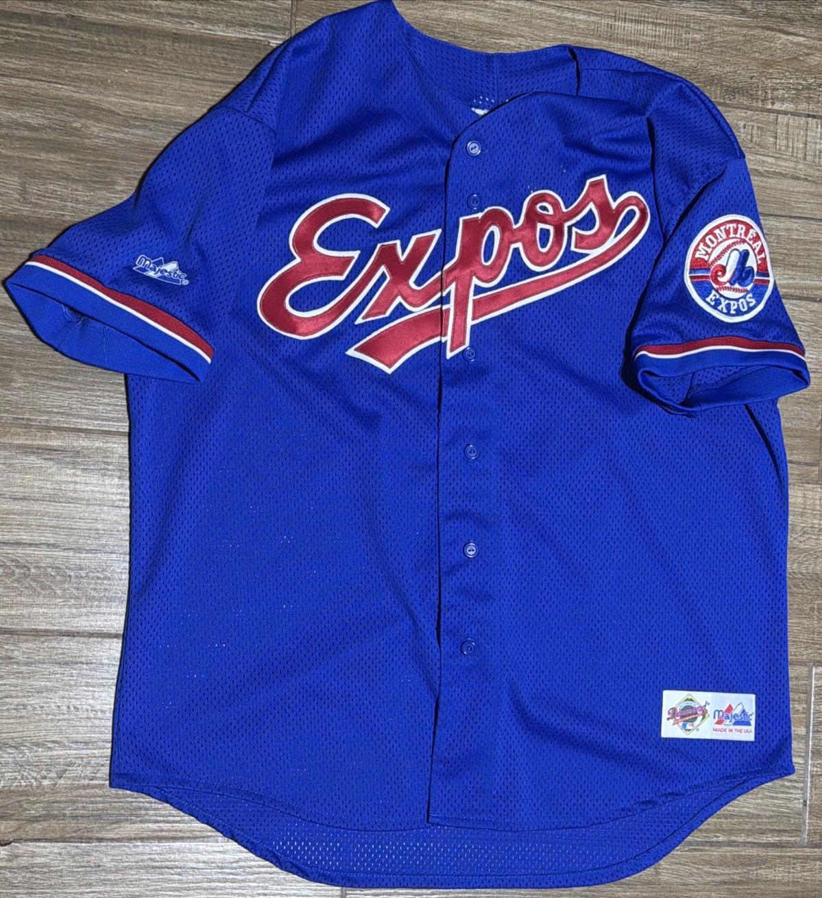 Vintage Montreal Expos Authentic Diamond Collection Majestic Blue Jersey Size XL