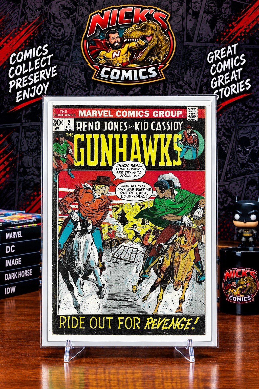GUNHAWKS #2 --- RENO JONES KID CASSIDY Marvel Comics 1972 VF-