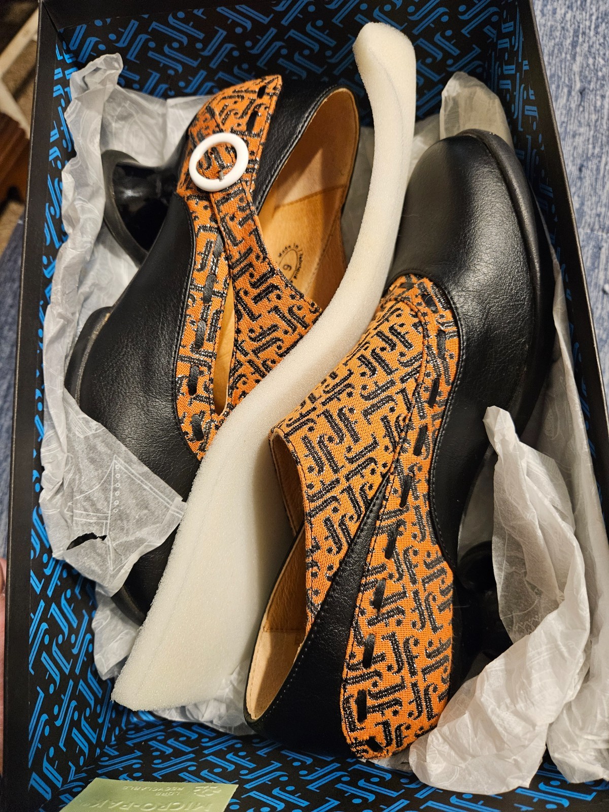 John Fluevog Achever Black & Orange