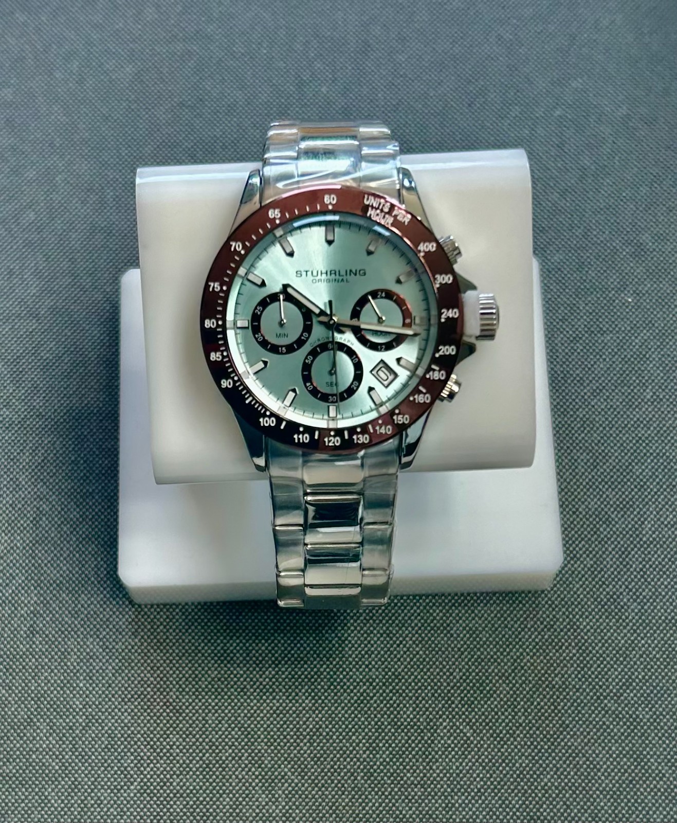 Stuhrling 3960 Ultima ChronoGraph, Ice Blue Dial, With Brown Bezel Brand New Stuhrling 3960 Ultima ChronoGraph, Ice Blue Dial, With Brown Bezel Brand New