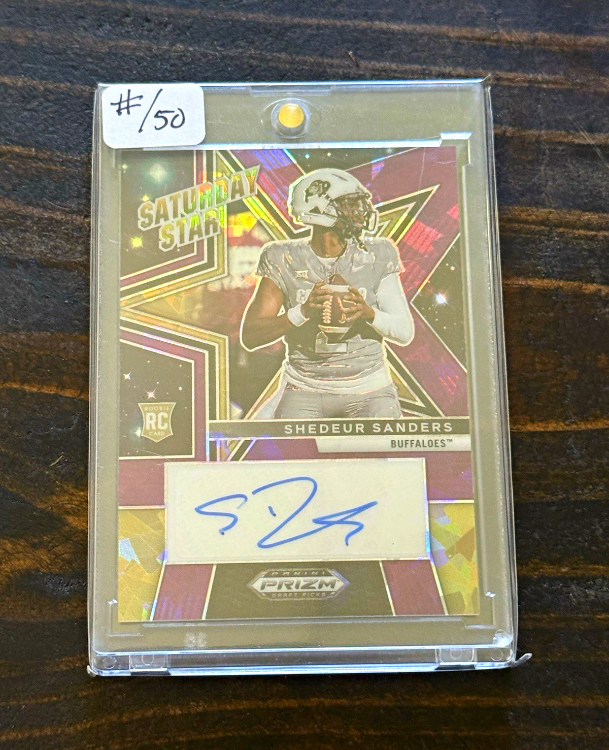 Panini Prizm Draft Picks Shedeur Sanders Sat Star Sigs Auto RC #SSS-SSS /50 Panini Prizm Draft Picks Shedeur Sanders Sat Star Sigs Auto RC #SSS-SSS /50