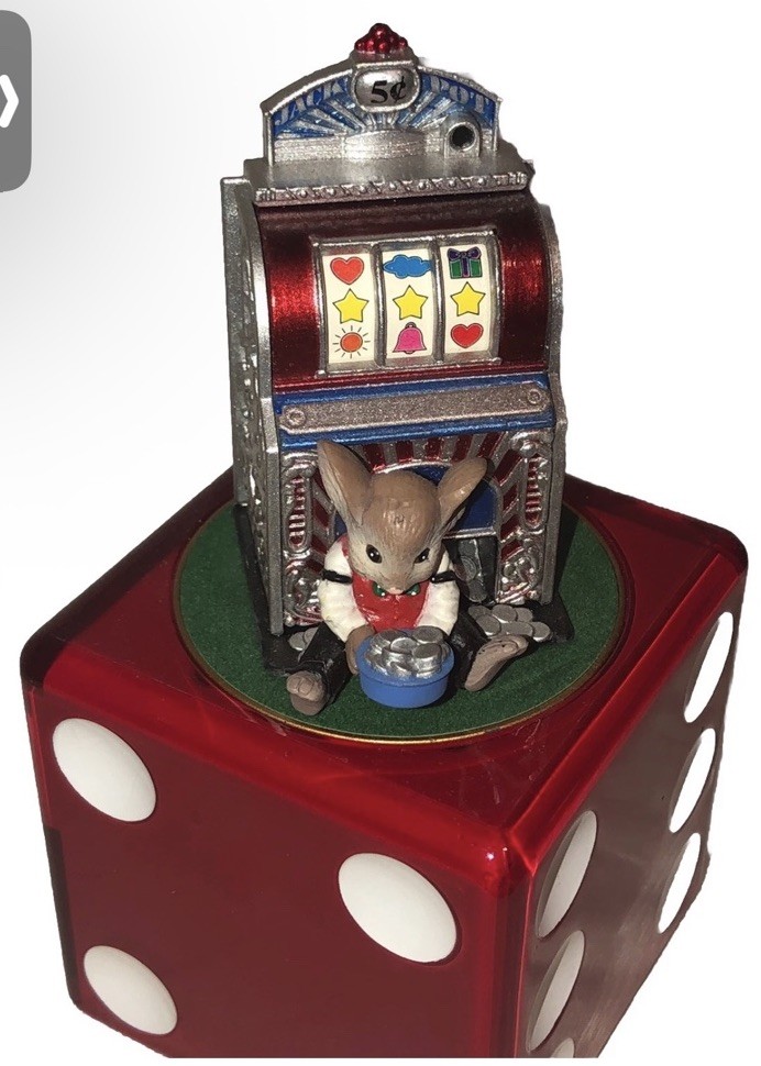 Enesco cute Mice n\' Dice Casino Slots of Fun Animated Music Box We\'re In Money