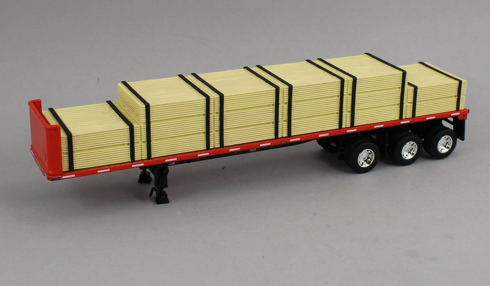 DCP 1:64 *RED* 48' Utility Flatbed Trailer with Lumber Load *NEW*