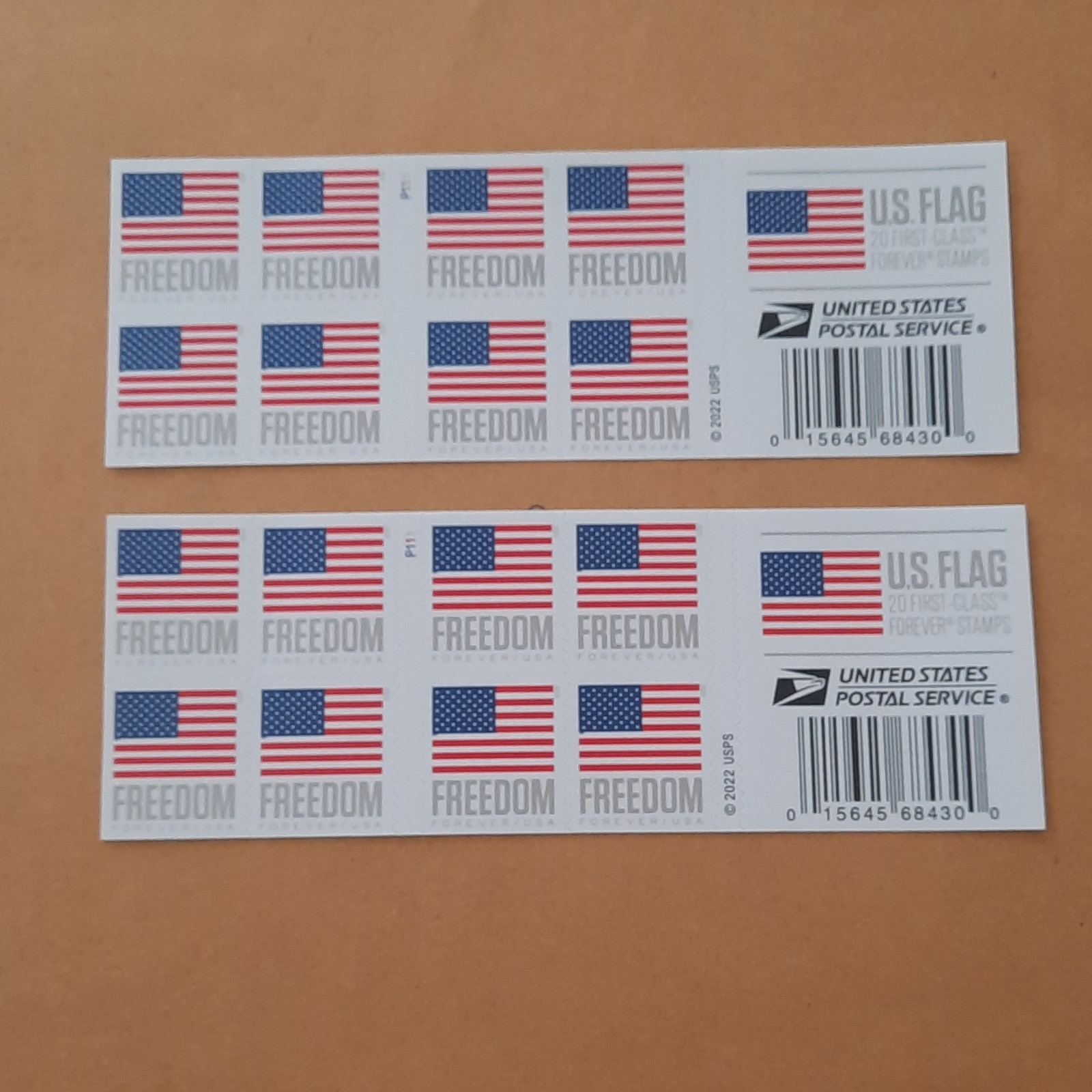 2023 USA Forever U.S. Flag Stamp - 2 Full Booklets of 20 Mint Stamps