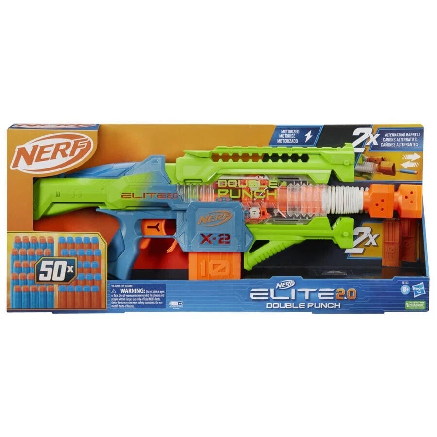 BRAND NEW IN BOX Nerf Elite 2.0 Double Punch Motorized Blaster with 50 Darts