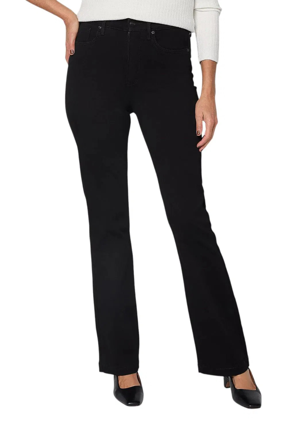NYDJ Women's Sure Stretch High-Rise Barbara Bootcut Jeans Blk Sapphire NYDJ Women's Sure Stretch High-Rise Barbara Bootcut Jeans Blk Sapphire