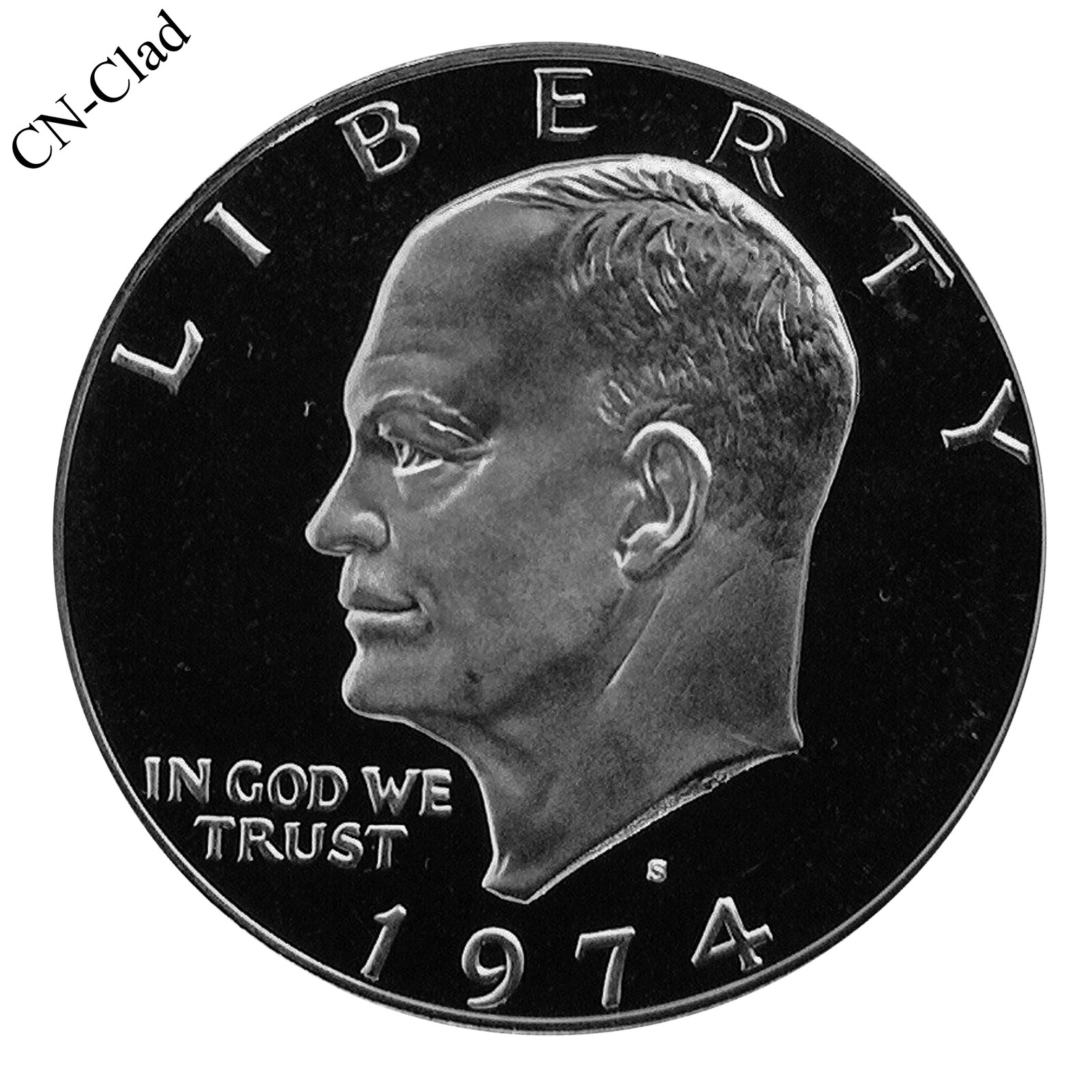 1974 S Eisenhower Dollar Gem Deep Cameo Proof CN-Clad Coin 1974 S Eisenhower Dollar Gem Deep Cameo Proof CN-Clad Coin